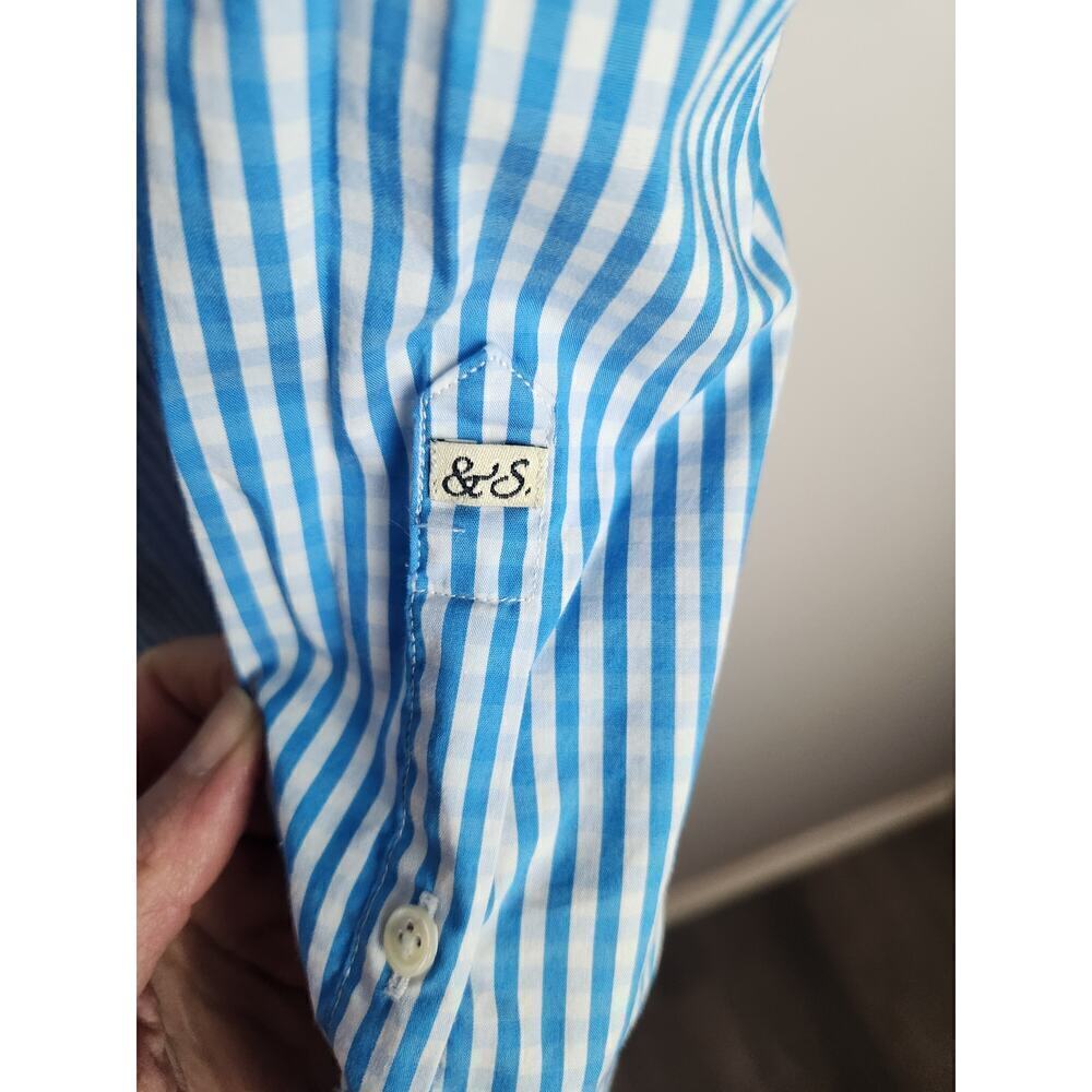 Scotch & and Soda Mens Gingham plaid button up shirt L Easter career casual - Picture 3 of 8